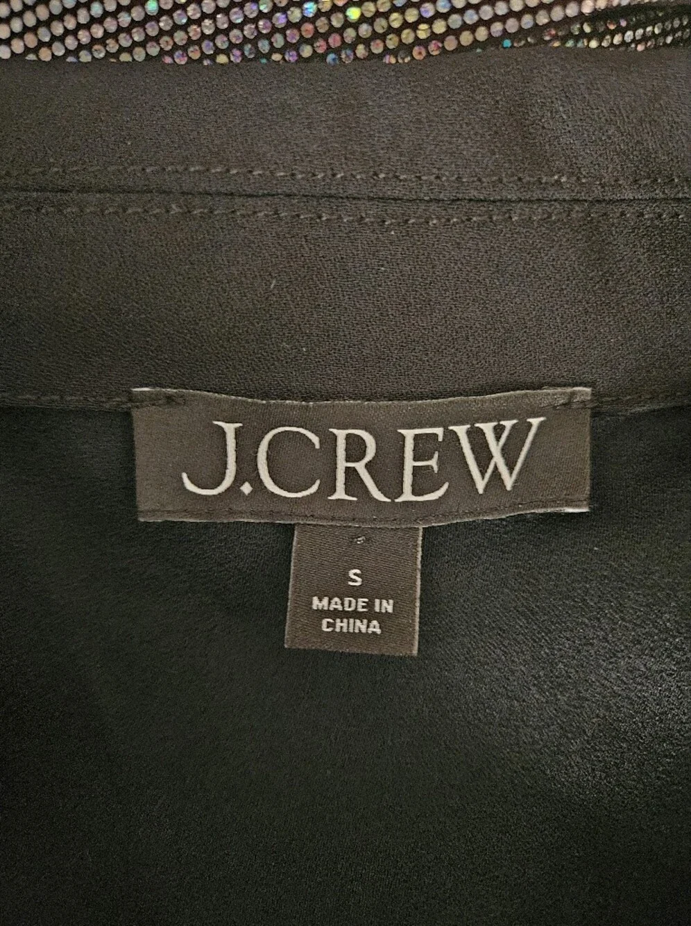 J. Crew Black V-Neck Long Sleeve Shift Dress Small